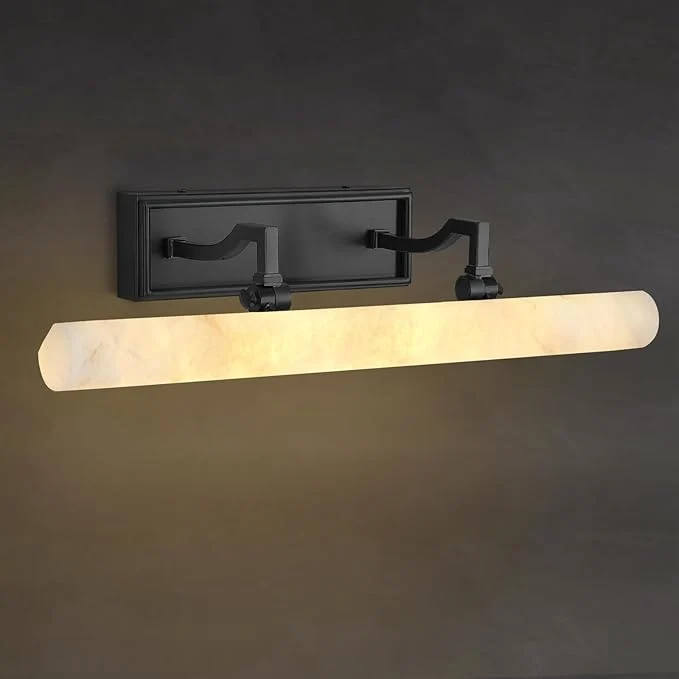 Original Design Alabaster Picture Lights for Wall 20in Spanish Marble Picture Light Hardwired Black Vanity Lights for Bathroom Dimmable Modern Wall Lighting Gallery Light for Paintings Bookshelf Poster DisplayAbout ThisOverview Flexible