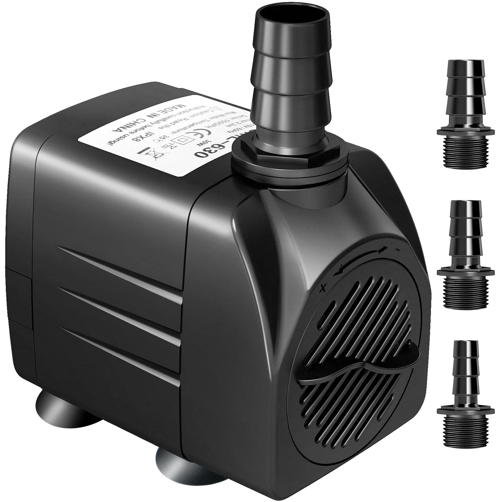 Convenient GROWNEER 550GPH Submersible Pump — 30W 2000 L H 7.2 ft Lift 3 Nozzles for Aquarium Fountain Hydroponics Specialty
