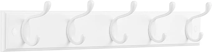 Fashionable SONGMICS Wall-Mounted Coat Rack Hook Rack 5 Dual Metal Hooks for Coats Bags Keys in The Entryway Bedroom Living Room White ULHR235W01About ThisOverview Optimized