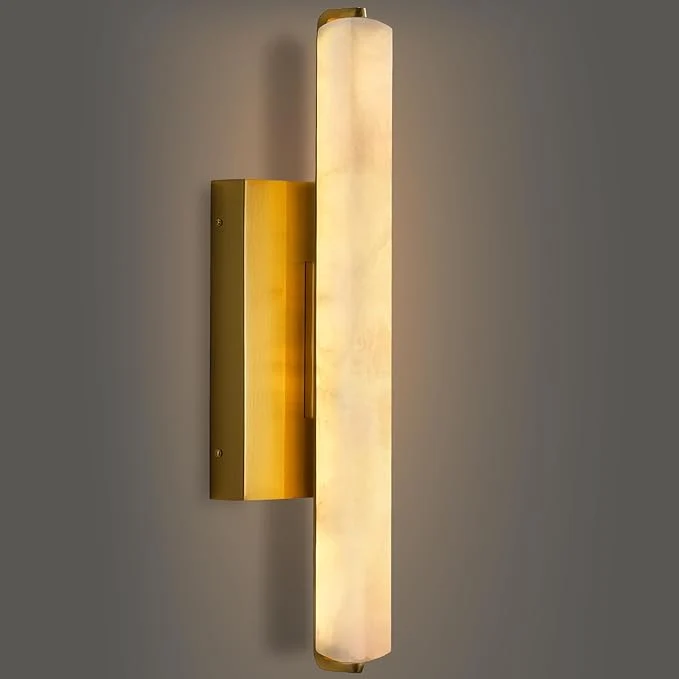 Responsible Alabaster Wall Sconces 15 Brass Alabaster Sconce Spanish Natural Marble Bathroom Vanity Sconces Rectangle Modern Sconces Lighting for Bedroom Living Room Staircases HallwayAbout ThisOverview Functional