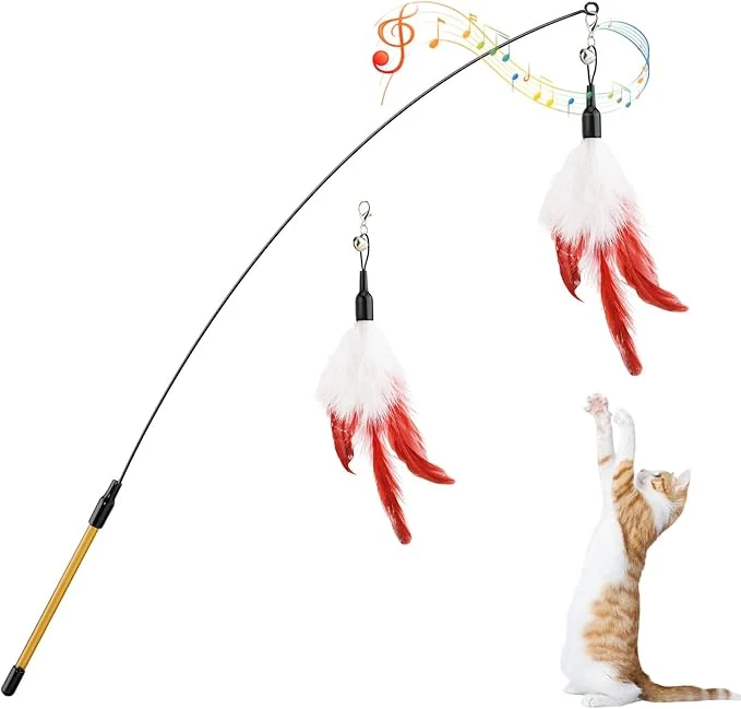 User-Friendly Pawaboo Feather Teaser Cat Toy Carefully Designed