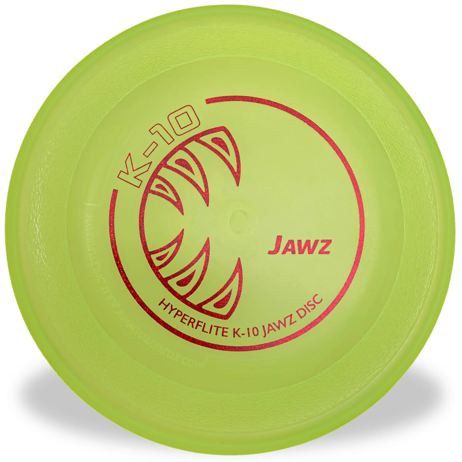Sophisticated Hyperflite K-10 Jawz Yellow Disc for Dogs Over 16 Inches - 8.75-Inch Diameter 155g - Puncture-Resistant - Made in USA Fast