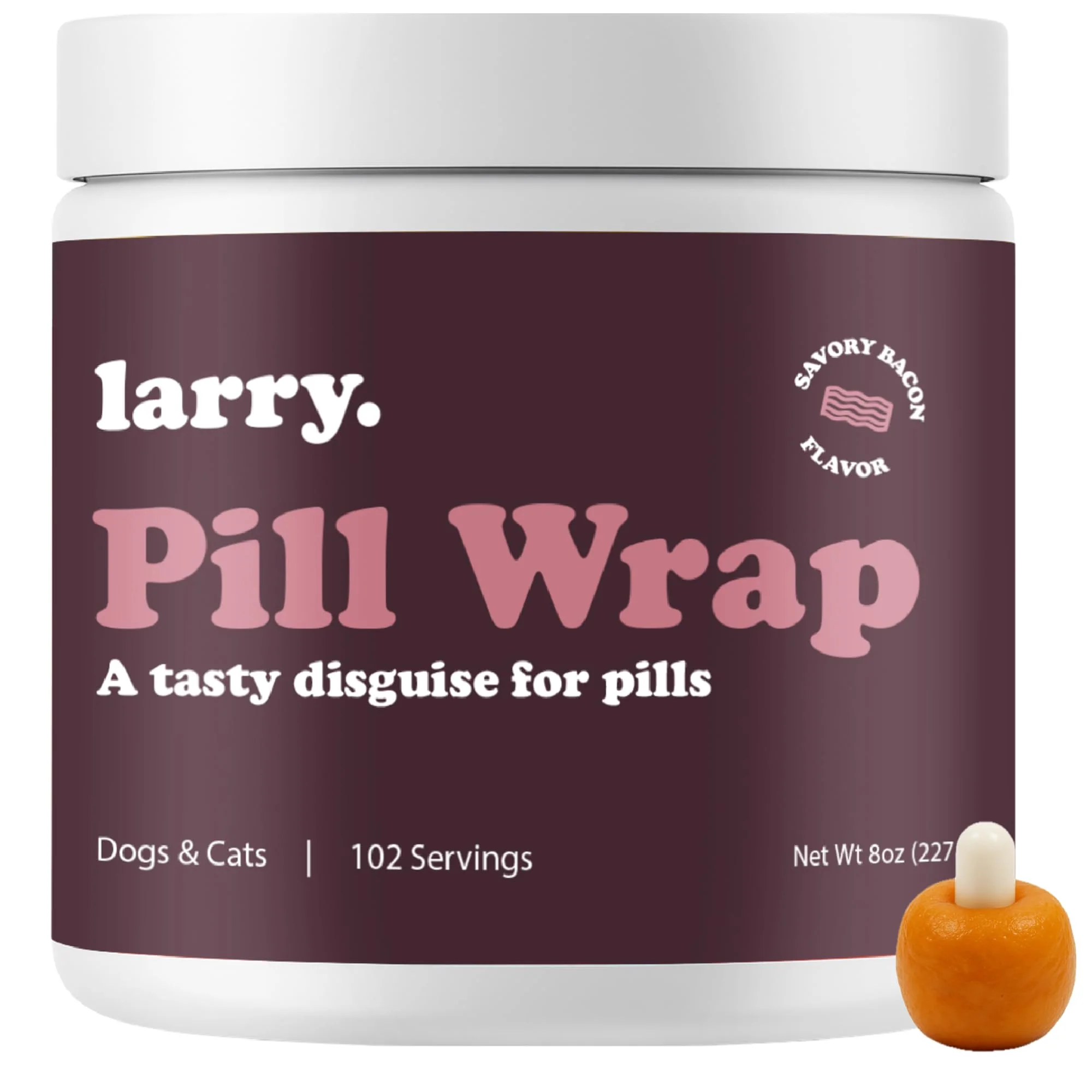 Exceptional Larry Bacon Pill Wrap for Dogs – Moldable Pill Paste 8 oz USA Functional