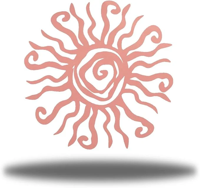 Consistent Riverside Designs Wacky Sun Metal Wall Art Indoor Outdoor Decor - 12 Pink Rust Proof Wall Sculpture - Made in USA - I for Bedroom Garden Home Patio and FarmhouseAbout This Modern