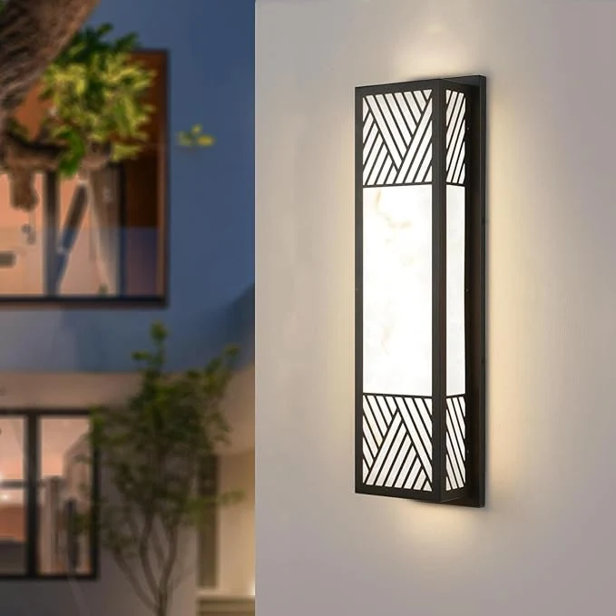 High-Quality LED 26W Outdoor Wall Sconce 24.8in Black Modern Exterior Light Fixture with Resin Shade IP65 Waterproof Porch Lighting Brightens to Garage Front Door PatioAbout ThisOverview Stylish