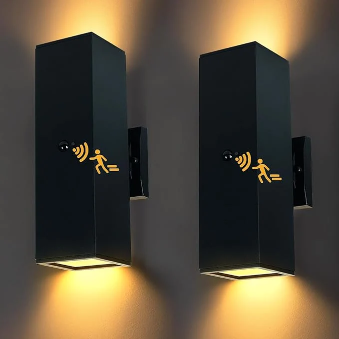 Detailed Dusk to Dawn Motion Sensor Outdoor Wall Light Adjustable Brightness Exterior Light Fixtures with 3 Modes 25ft Detection Waterproof Aluminum Fixture for Porch Stairs Garage ETL ListedAbout ThisOverview Exclusive