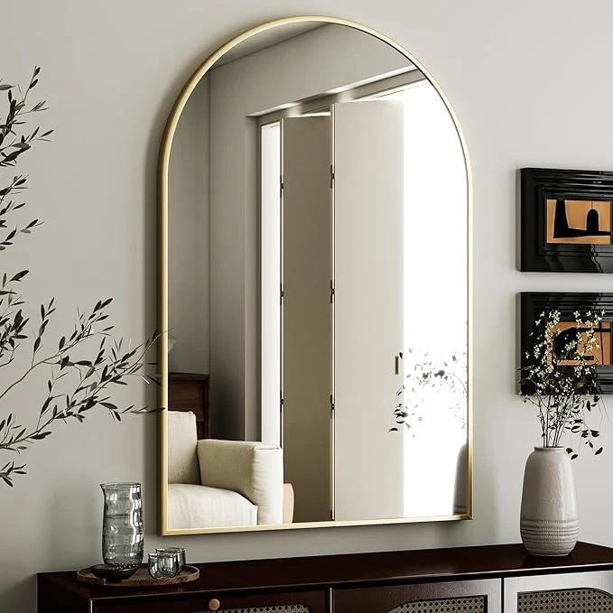Fine Crafted HARRITPURE Arched Wall Mirror – 24 x36 Arch Bathroom Mirror Gold Metal Frame Vanity Mirrors for Bedroom Entryway Living Room Home DecorAbout ThisOverview Superior