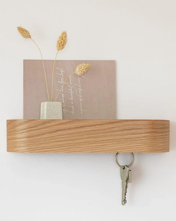 Versatile Kazai. Key Holder 'Toke' Minimalist Key Hook Design from Berlin Modern Key Holder Wall Mount with Wooden Shelf Key Rack for Wall as Entryway Organizer OakAbout ThisOverview Innovative
