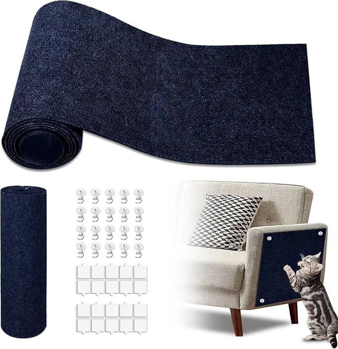 User-Friendly Cat Scratch Mat 118.5 x17.4 Trimmable Self-Adhesive Cat Scratch Furniture Contemporary