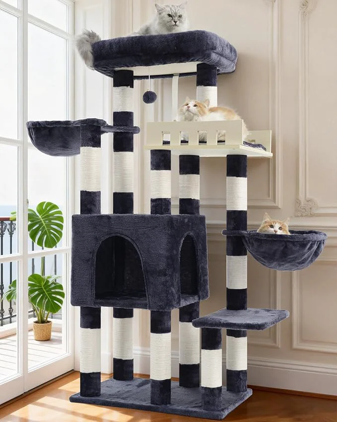Classic Cat Tree for Indoor Cats Large Adult Heavy Duty Cat Tree for Large Cats 20 lbs Secure