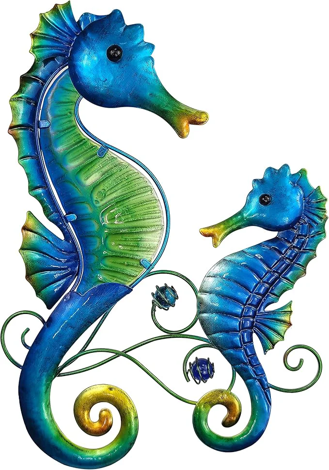Powerful JOYBee Metal Seahorse Family Wall Art Decor-Outdoor Indoor Coastal Hanging Art-Beach Ocean Theme Garden Wall Art Decor for Patio Backyard Yard Fence Pool Bathroom Living Room Wall DecorationsAbout This Secure