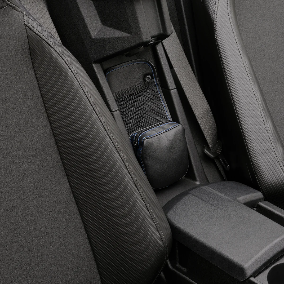 Refined SHOW CHROME Center Console Kaliber Organizer - Black with Blue Stitching H44-3BLUE Luxury