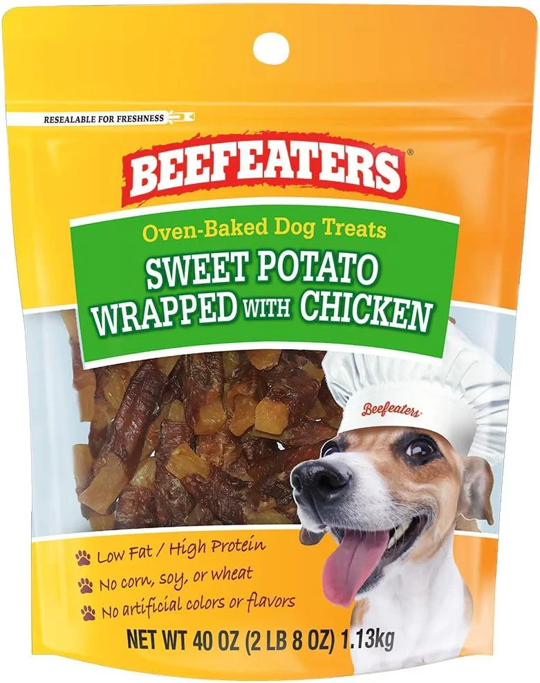 Traditional Beefeaters Sweet Potato Wrap with Chicken – Dog Treat. No Corn Wheat Soy or Gluten Low Fat Whole Muscle Jerky I for Training Snacks World-Class
