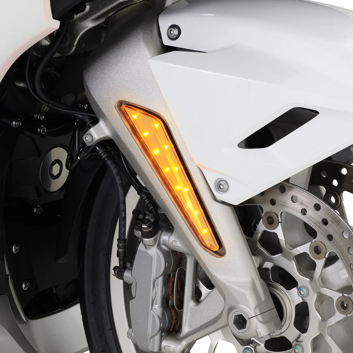 World-Class SHOW CHROME LED Marker Lights - Clear Lens Amber LEDs - GL1800 52-922A Genuine