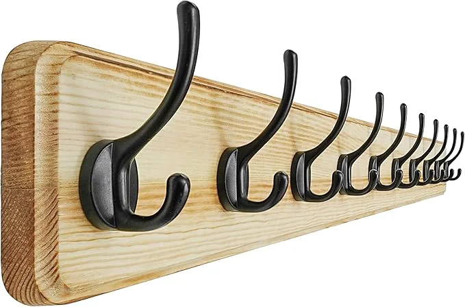 Casual Dseap Coat Rack Wall 38-1 4 Long Patented Heavy-Duty 10-Double-Hooks Wooden Wall Mounted Coat Rack Coat Hanger Hook Rail for Winter Coats Hat Jacket Clothing Light BrownAbout ThisOverview Proven
