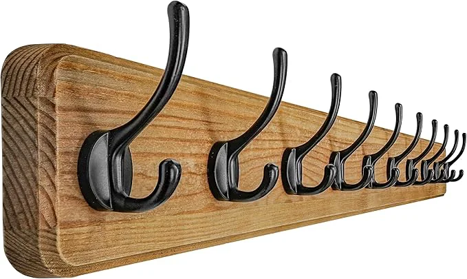 Contemporary Dseap Coat Rack Wall 38-1 4 Long Patented Heavy-Duty 10-Double-Hooks Wooden Wall Mounted Coat Rack Coat Hanger Hook Rail for Winter Coats Hat Jacket Clothing Weathered BrownAbout ThisOverview Specialty