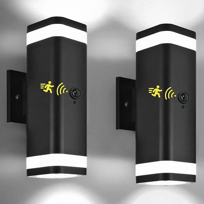 Artisan wowlite 2 Pack Motion Sensor Outdoor Wall Lights Dusk to Dawn Outdoor Lighting Fixtures with GU10 Bulbs Included Up and Down Black Exterior Light Fixtures for House Porch Garage ETL ListedAbout ThisOverview Secure