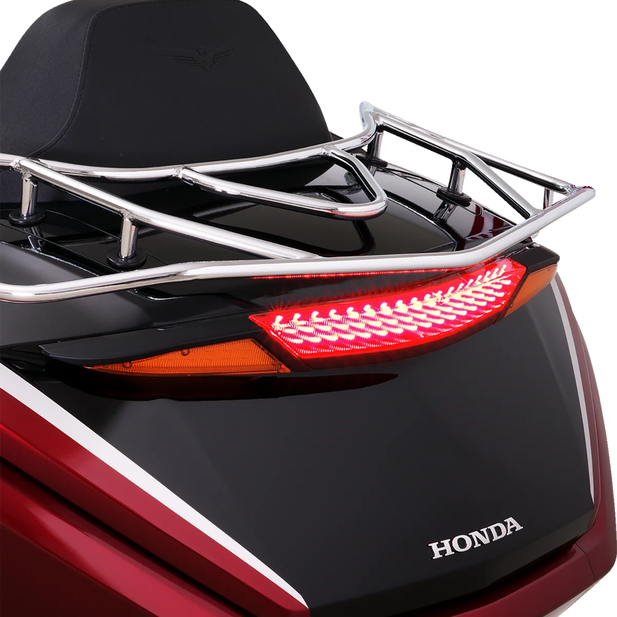 Premium SHOW CHROME LED Trunk Light - Amber Red Lens - Black - GL1800 52-970BK Original