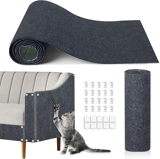 First-Class Cat Scratch Mat 118.5 x15.9 Trimmable Self-Adhesive Cats Scratch Carpet Refined