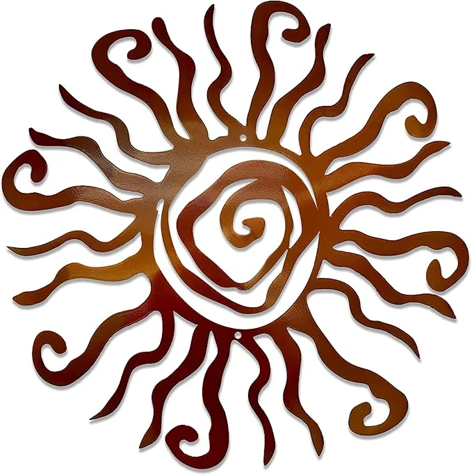 Consistent Wacky Sun Metal Wall Art Indoor Outdoor Decor - 12 Copper Rust Proof Wall Sculpture - Made in USA - I for Bedroom Garden Home Patio and FarmhouseAbout This Smart
