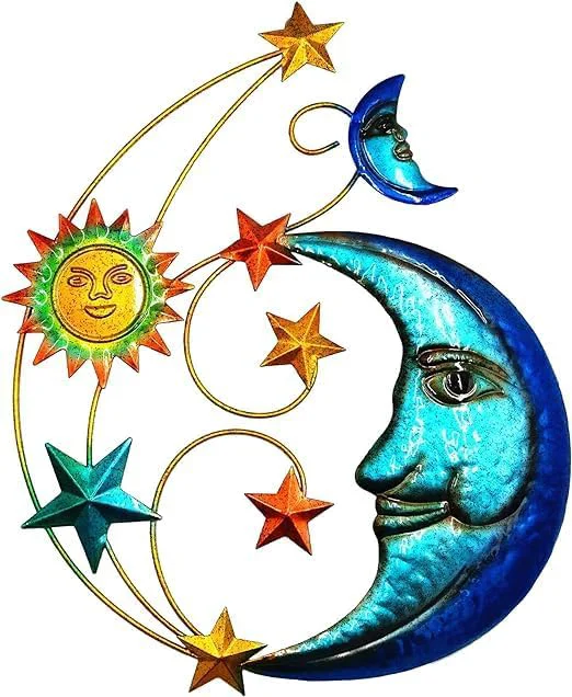 Outstanding Metal Sun Outdoor Wall Art Decor Large Size 17'' Sun Face Metal Wall Authentic