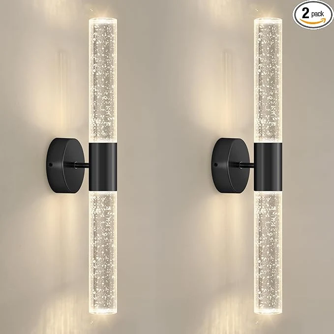 Top-Quality Black Wall Sconces Set of 2 LED Modern Sconces Dining Room Wall Lighting 10W 3000K LED Wall Lights Crystal Hardwired Wall Light Fixtures for Living Room Bedroom Bathroom HallwayAbout ThisOverview World-Class