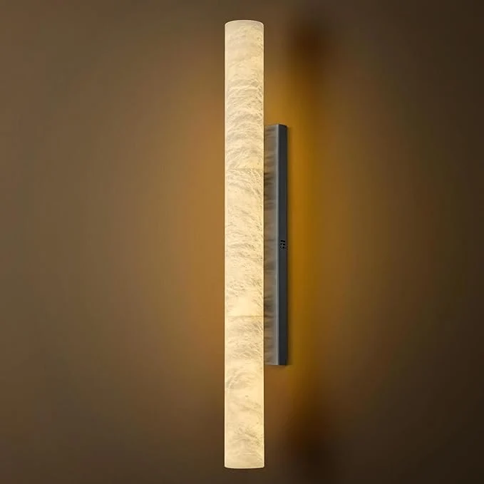Premium Material Natural Alabaster Wall Sconces 36 Large Bronze Wall Sconce Modern Gold LED Sconces Cylinder Spanish Marble Sconce for Living Room Bedroom Hallway StairsAbout ThisOverview World-Class