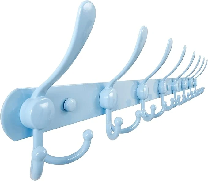 Certified Dseap Coat Rack Wall Mount - 29.5 Long 8-Tri-Hooks Heavy Duty Coat Hanger Rail Wall Hooks for Hanging Coats Hats Clothing Clothes Purse Mudroom Entryway BlueAbout ThisOverview Consistent