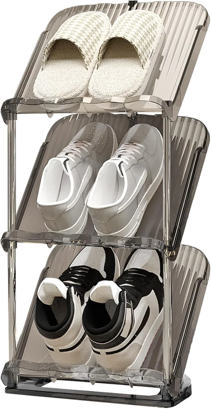 World-Class YYW Narrow Shoe Rack Vertical Shoes Rack for Entryway Corner Shoe Storage Organizer for Small Spaces Transparently Tall Slim Shoe Shelf for Front Door Entrance Living Room Grey 3 LayersAbout ThisOverview Minimalist