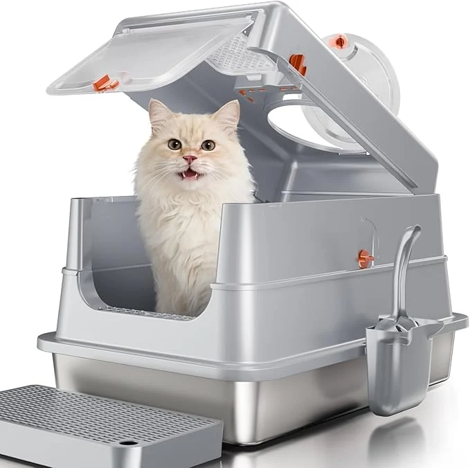Trendy Stainless Steel Cat Litter Box Refined