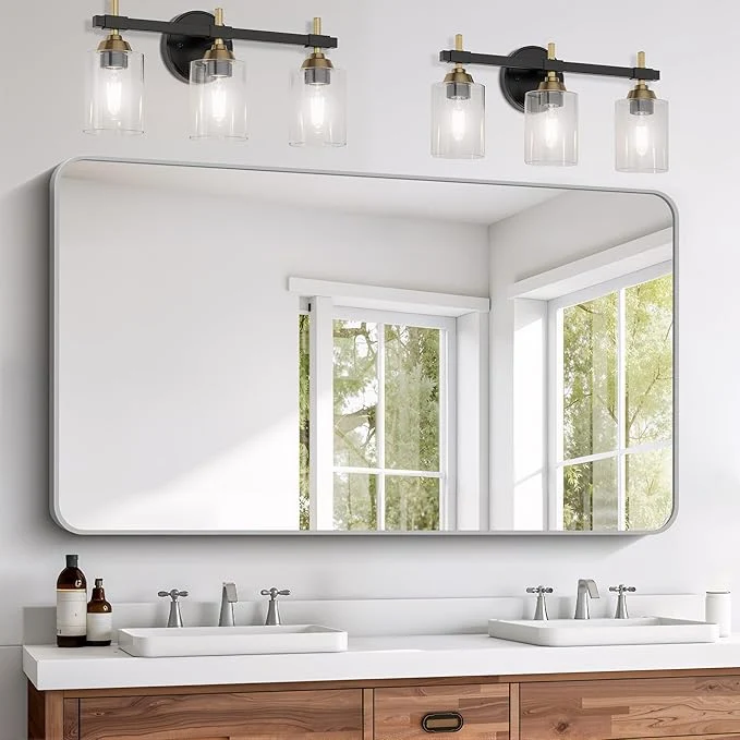 Specialty FORBATH 30x55 Inch Silver Bathroom Mirror for Over Sink Large Rectangular Wall Mirror with Metal Frame Rounded Corners for Bathroom Bedroom Entryway Decor Horizontal or Vertical About ThisOverview Green