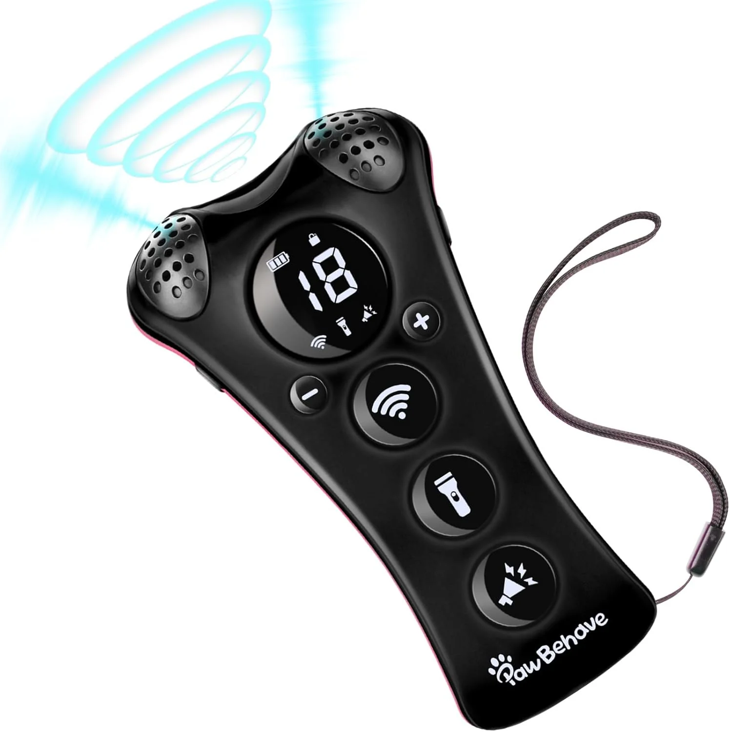 Fine Ultrasonic Dog Bark Deterrent Device –10-Level Adjustable Anti Barking Trainer with Flashlight Strobe E-Clicker 18 Whistle Sounds –No Shock Collar- Dog Behavior Correction Devices Proven