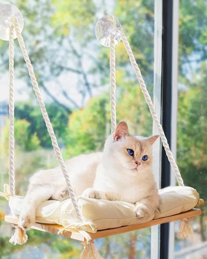 Breathable Cat Window Perch with Industrial-Grade Suction Cups Smart