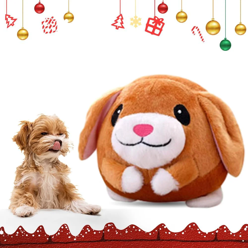 Exclusive 2024 Upgrade Pet Plush Ball - Active Squeaky Moving Dog Bouncing for Boredom Relieving Dog Pig Interactive Plush Toy Reusable