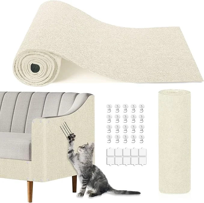 World-Class Cat Scratching Mat 118.5 x15.9 Trimmable Self-Adhesive Cat Scratch Carpet Exclusive