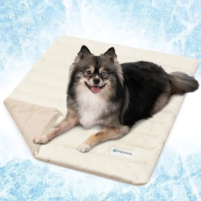 Safe PetAmi Cooling Mat for Dog Premium Pet Cooling Blanket for Crate Kennel Elite