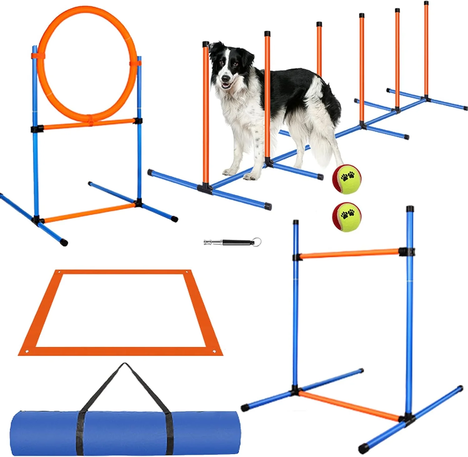 Casual Dog Agility Training Equipment 72-Piece Obstacle Course Enhanced