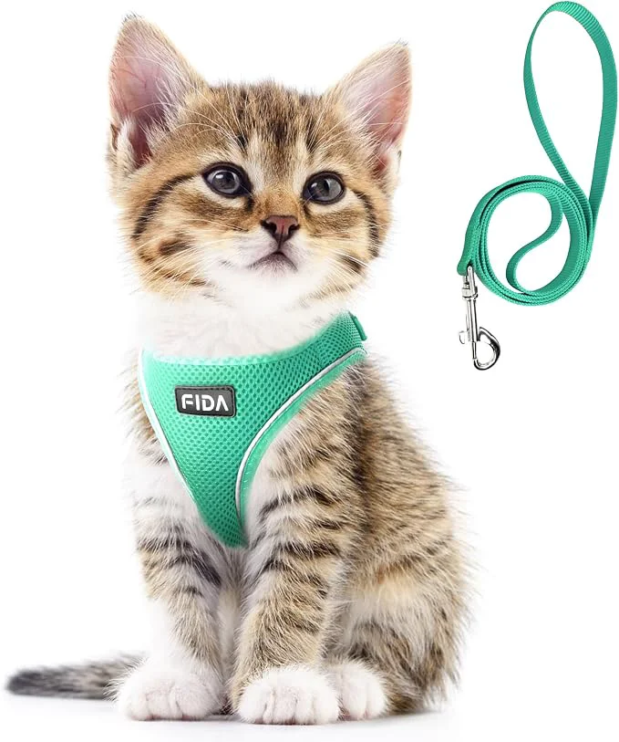 World-Class Fida Cat Harness and Leash Set for Walking Kitten and Puppy Escape Proof Pure
