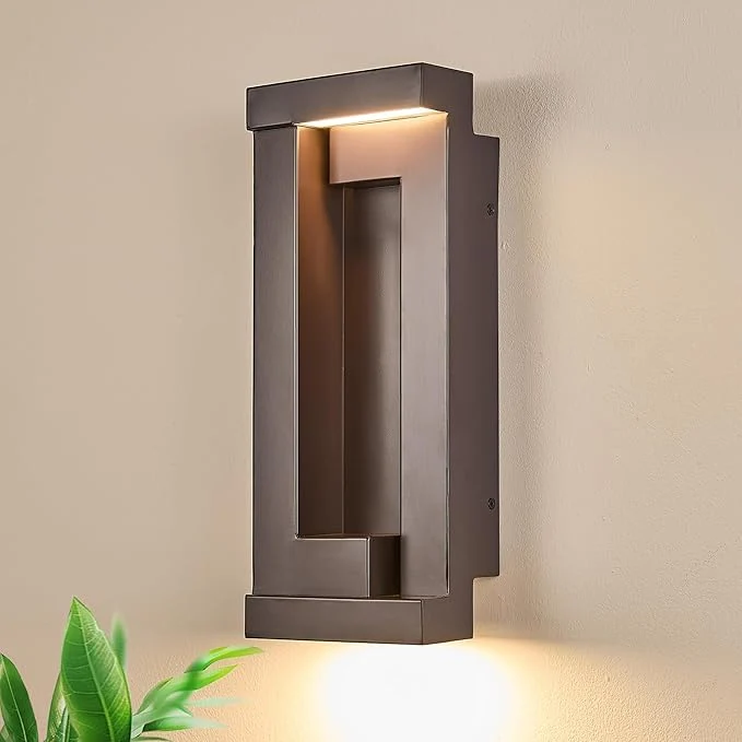 Elite Modern Outdoor LED Wall Lights 15 H Outside Art Wall Sconce Bronze Wall Mount Fixture with Integrated LED 24W 2200LM 3000K IP65 Waterproof Exterior Lamp for House Porch GarageAbout ThisOverview Minimalist