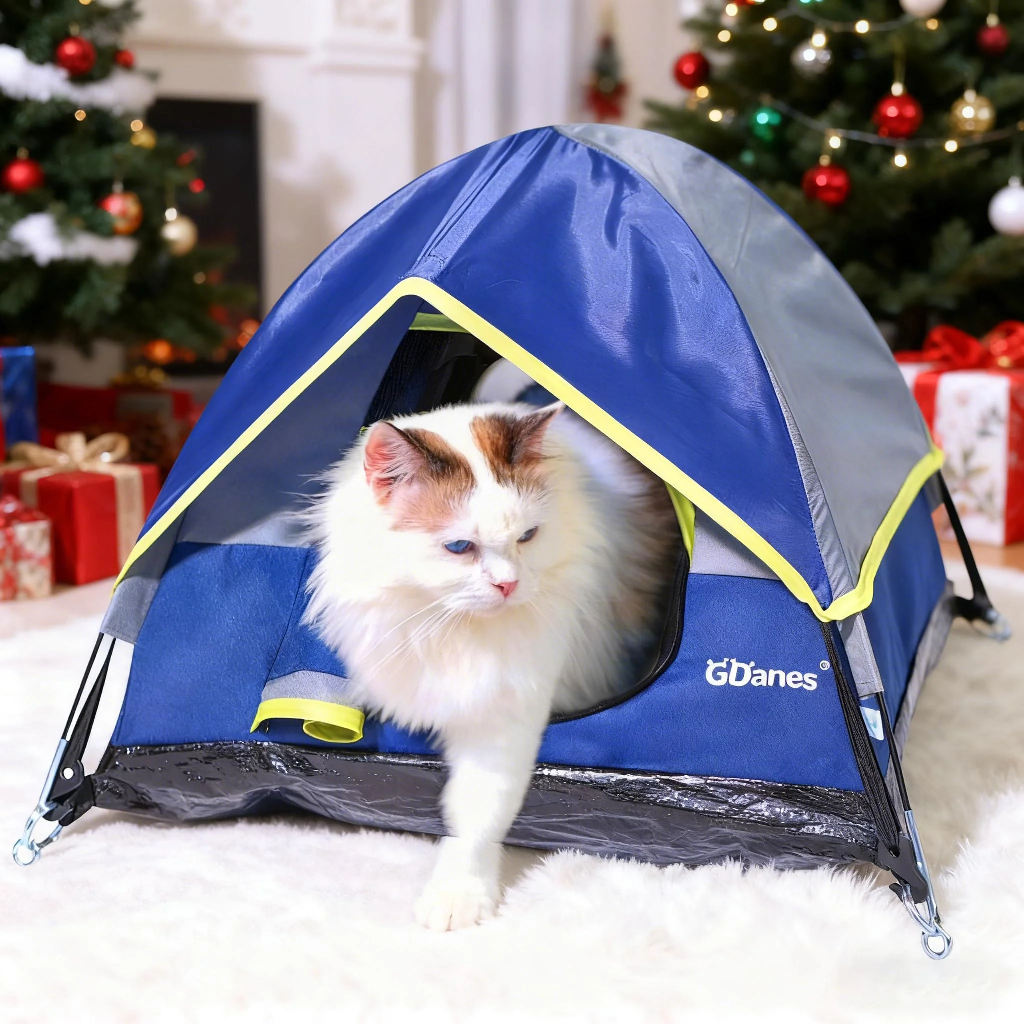 Trendy GDanes Blue Cat Tent - Large Indoor Cave Bed with Soft Pad 22 x 22 x 16 inches Smooth