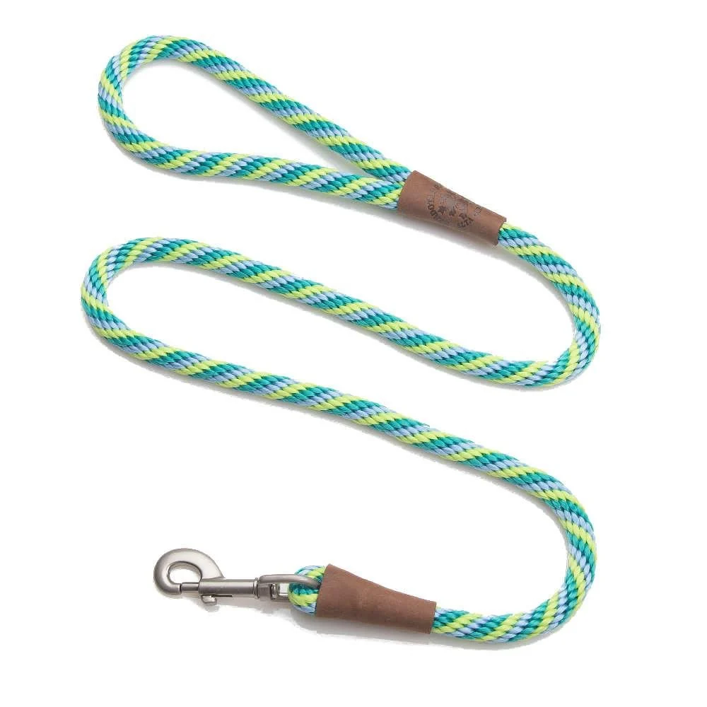 Fast Mendota Pet Snap Leash – Seafoam British-Style Braided Lead Made in USA 3 8 in x 6 ft Lightweight