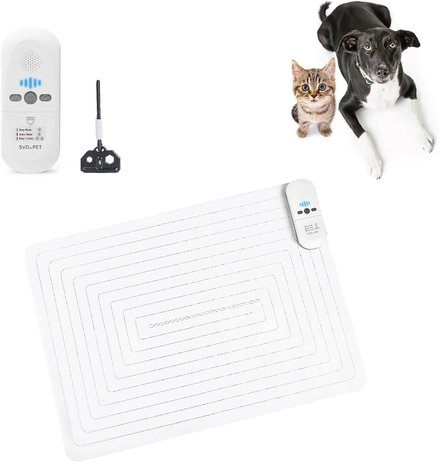 Trendy SVD.PET 2024 Upgraded Pet Training Mat with Tester 22 X 16 Pet Shock Pad Dogs Cats Electronic Repellent mat for Indoor 3 Training Modes 5 Levels Pet Safe Mode White Controller Elite