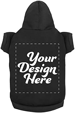 Detailed Personalized Dog Hooded Sweatshirt Custom Pet Pullover Hoodie Text Image Carefully Designed