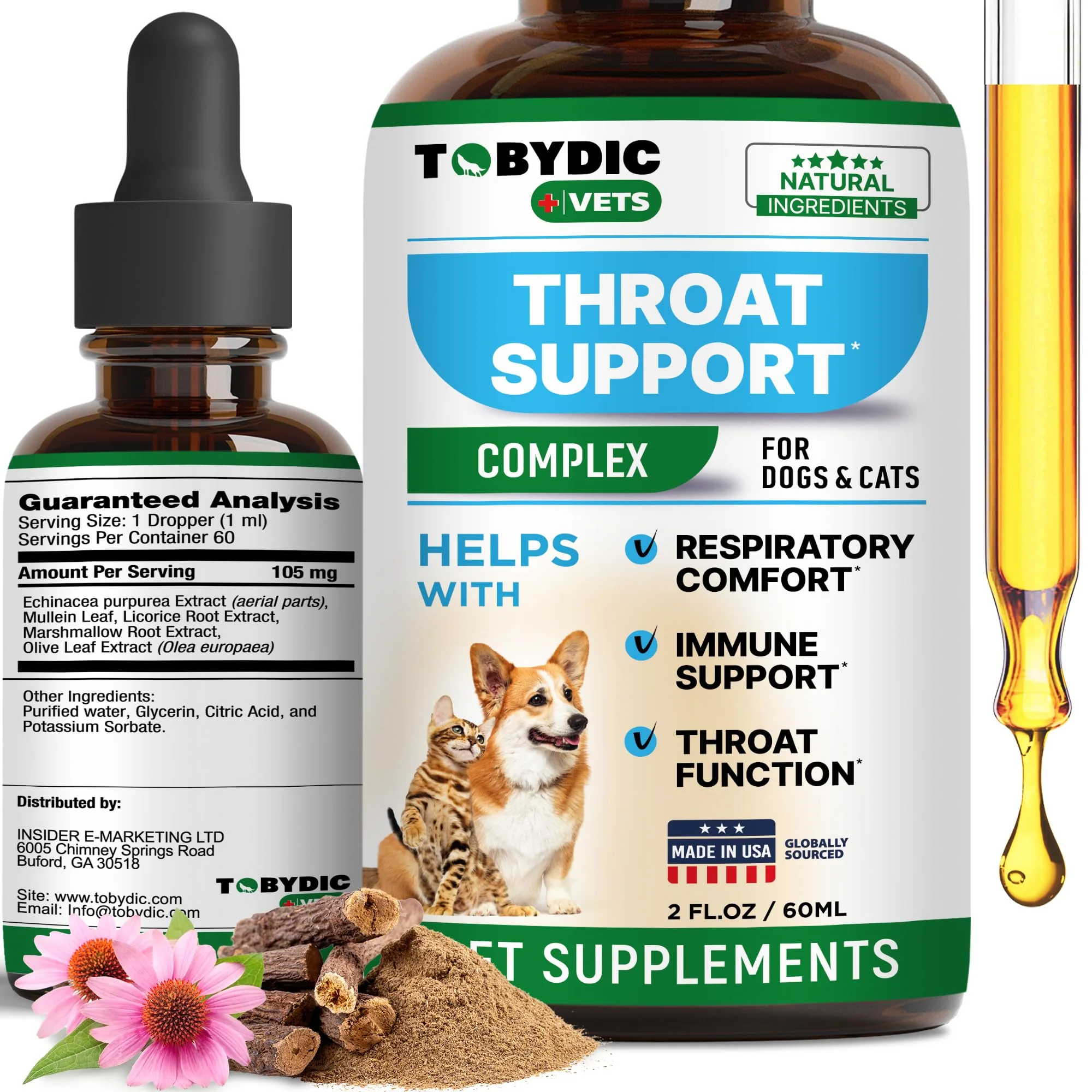 Modern TOBYDIC Dry Wet Kennel Cough Drops for Dogs Cats – Herbal Natural Support Made in USA Crafted