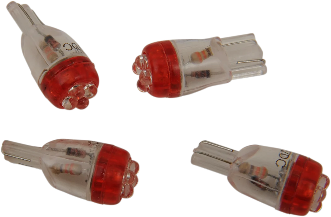 Healthy DRAG SPECIALTIES Mini Wedge LED Bulbs - Red T10-4LEDR-HC Traditional