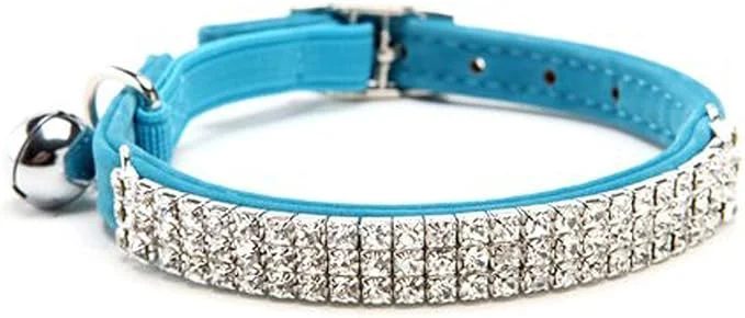 Effective CHUKCHI Soft Velvet Safe Cat Adjustable Collar Bling Diamante Fashionable