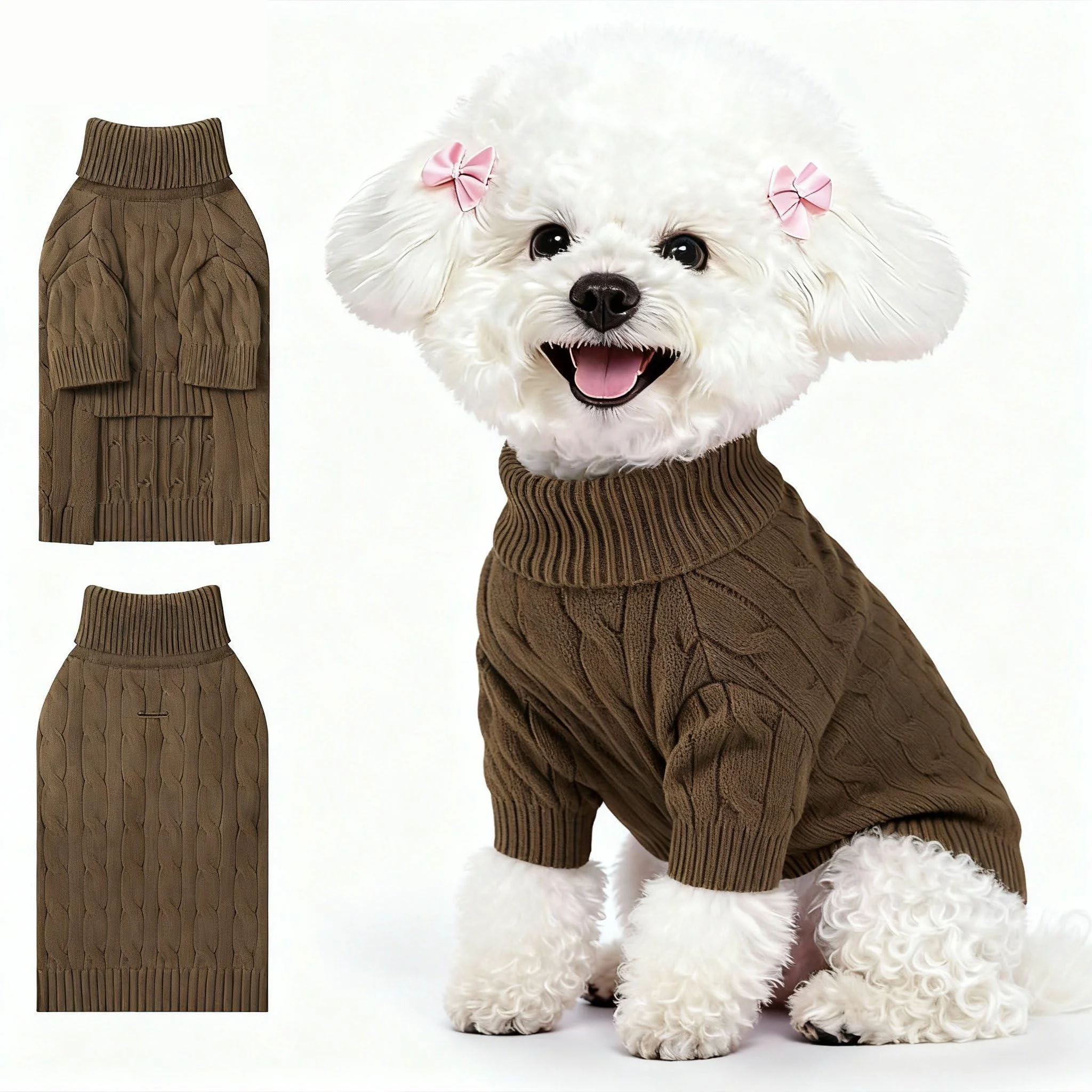 Soft Hó Pêng-iú Small Dog Thermal Pullover Sweater – Tan Medium First-Class