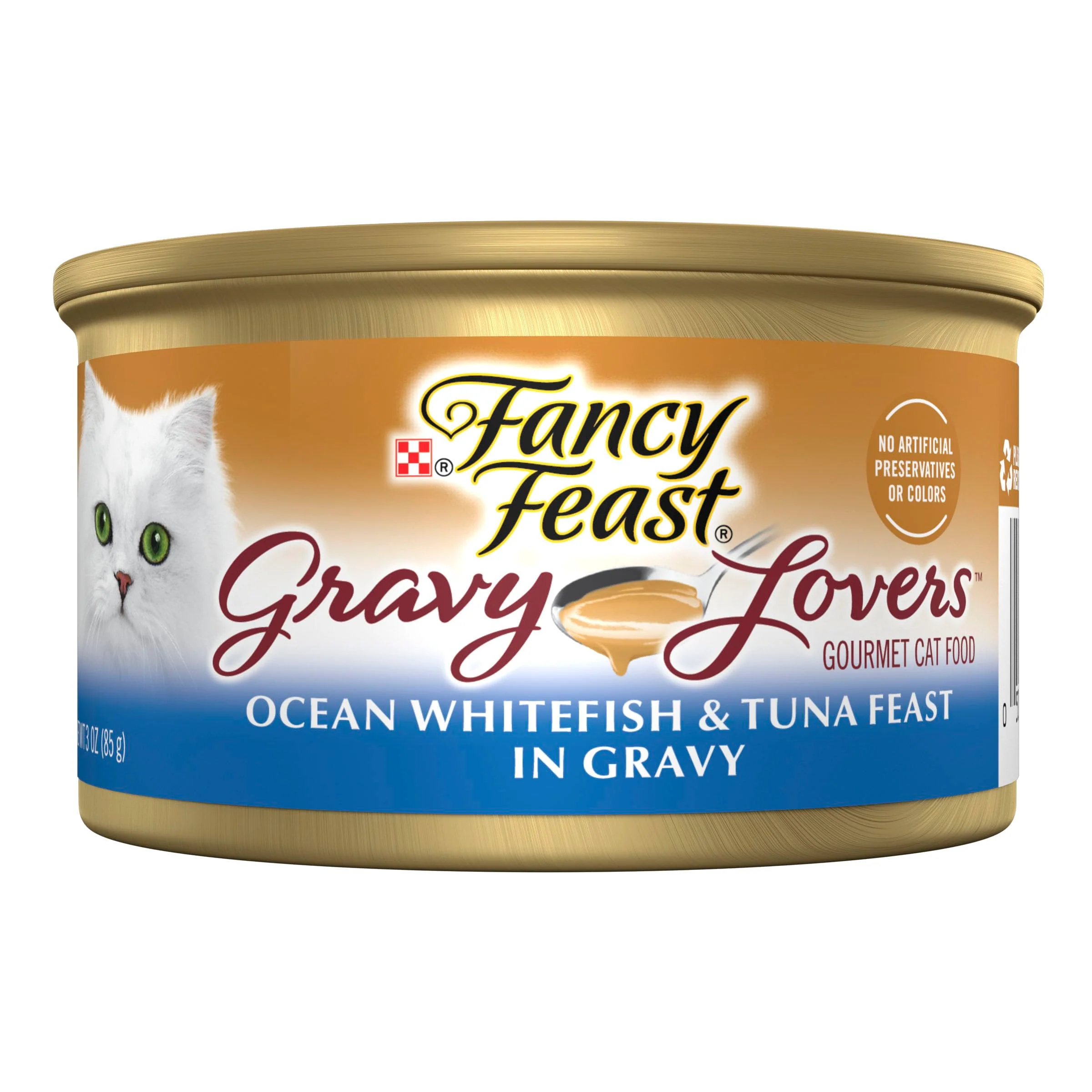 Environmentally Friendly Fancy Feast Gravy Lovers Ocean Whitefish Tuna Feast Wet Cat Food 3 oz Cans Pack of 24 Reusable