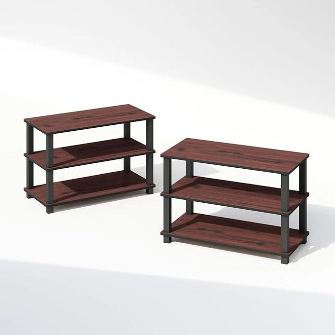 Specialty Furinno Turn-S-Tube Storage Shelves Set of 2 3-Tier Stackable Standing Shelf Open Corner Shelf for Organization and Storage Living Room Garage Home Office Dark CherryAbout ThisOverview Durable