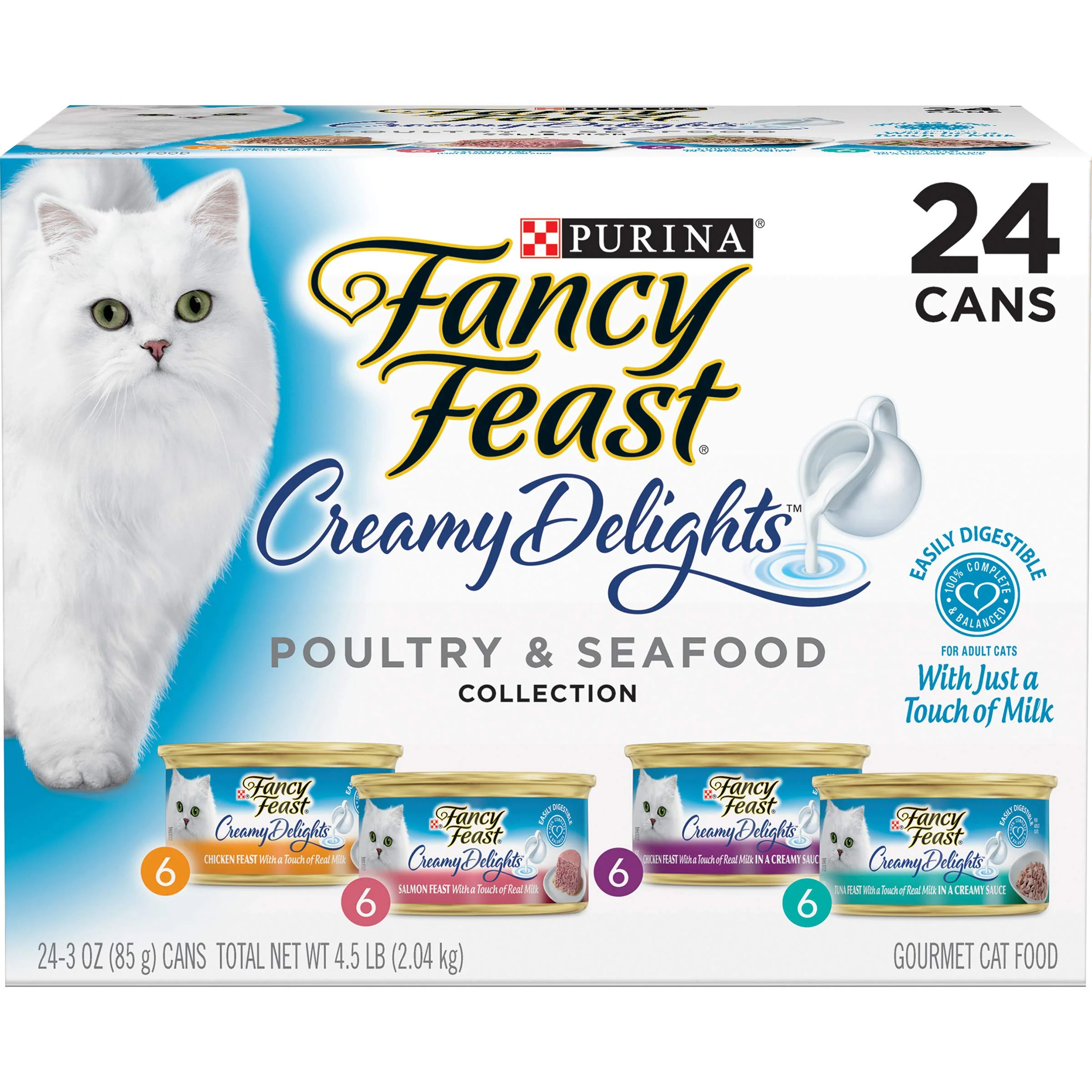 Top-Quality Fancy Feast Creamy Delights Variety Pack – Poultry Seafood Collection 24 x 3 oz Cans Reliable